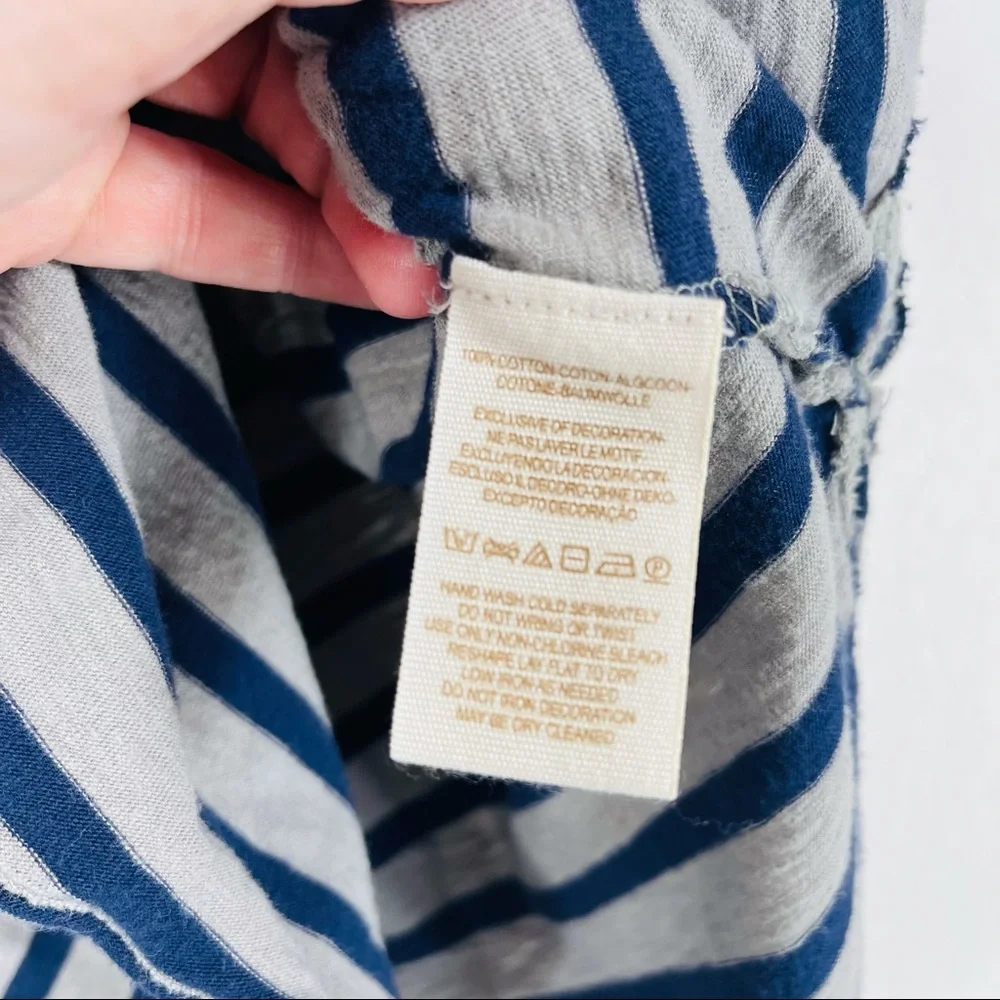 Free People tank top blue gray “wear your sparkle” embroidered striped boho - Picture 8 of 12